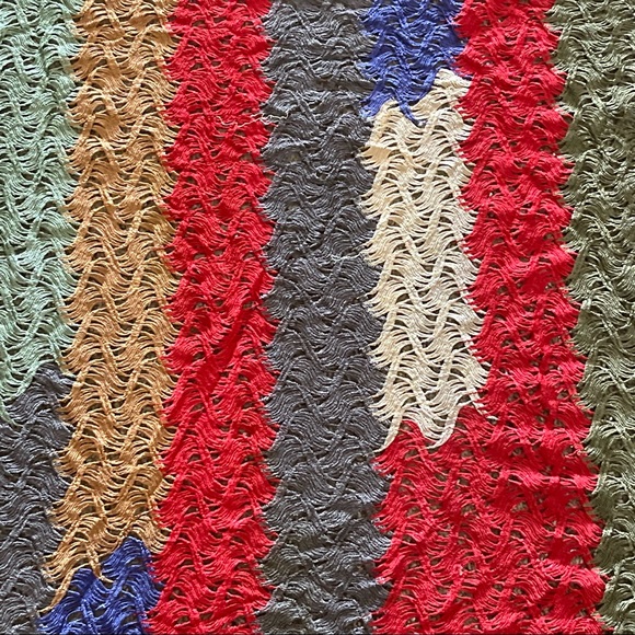 Multicolor Knit Striped Poly Print Fabric - Picture 3 of 7